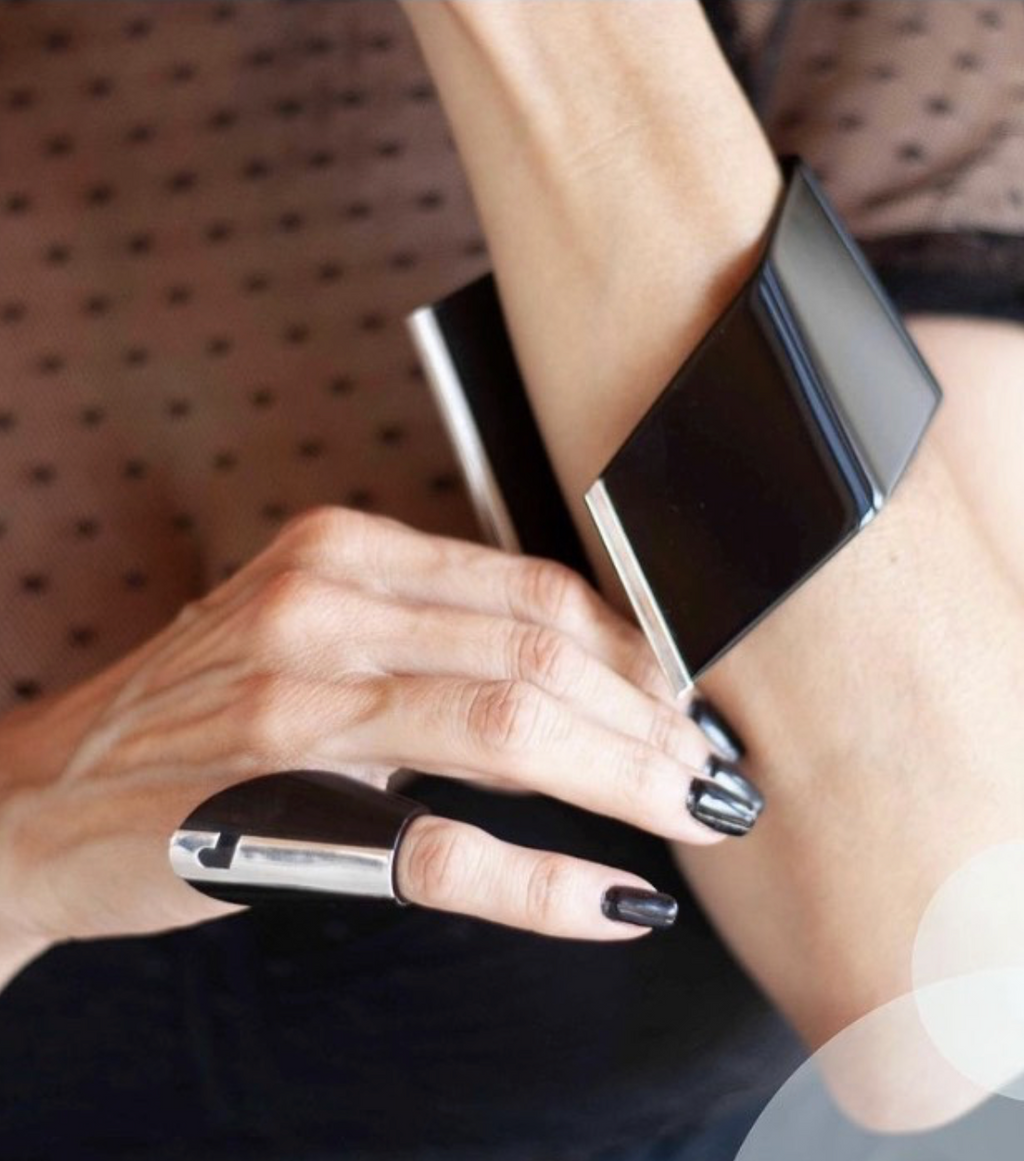 Perspex and Silver Arm Cuff - EG015-PSW