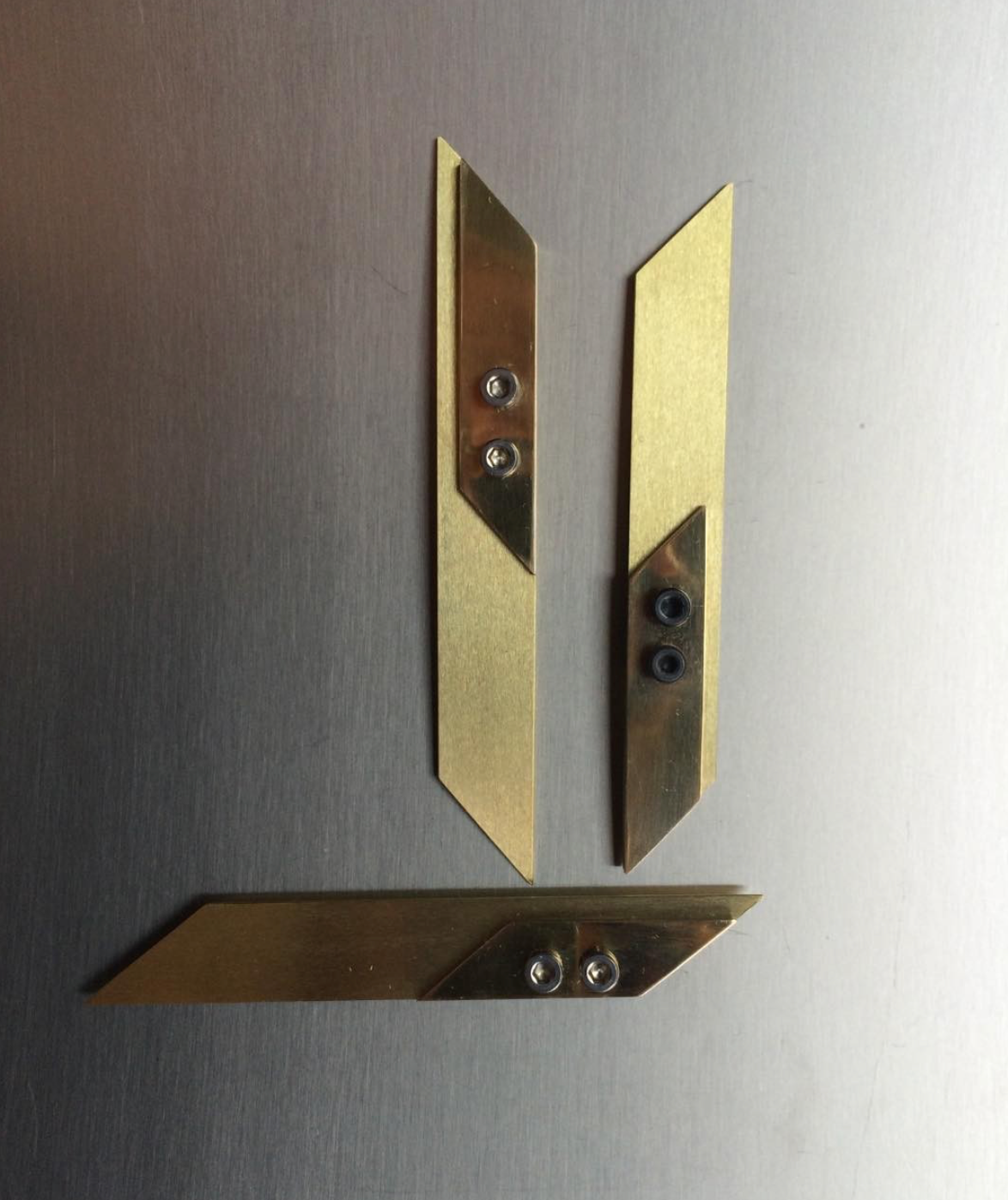 Aluminium and Brass Brooch with Screws - EG220