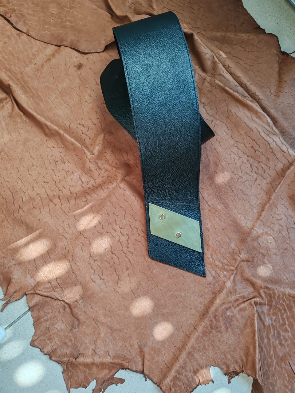 Leather and Aluminium Belt