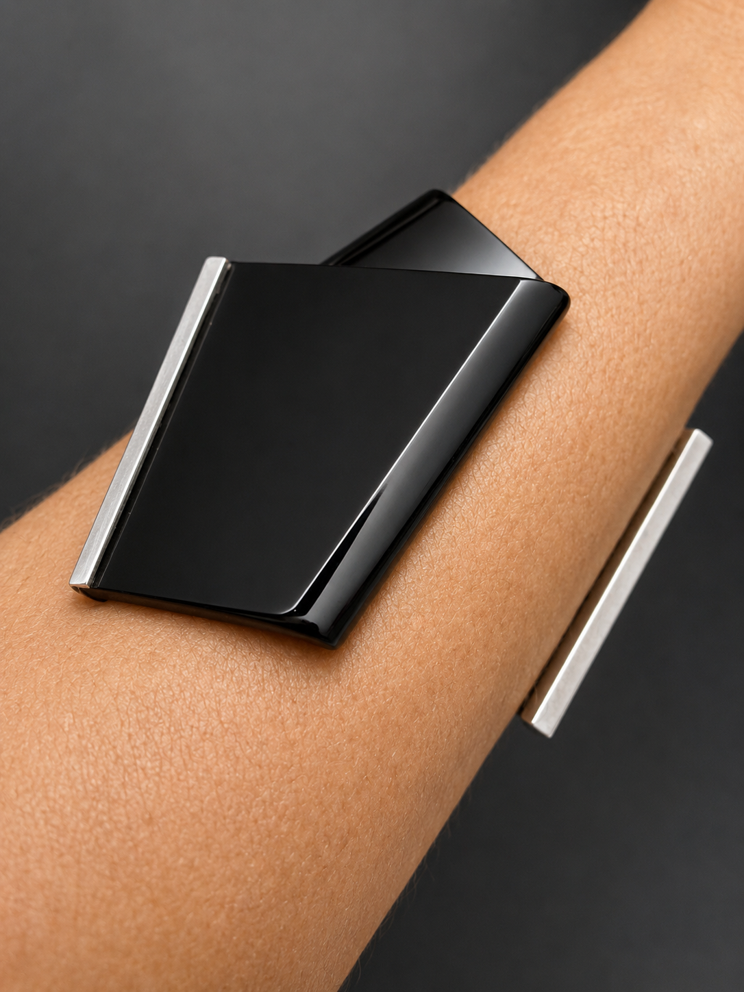 Perspex and Silver Arm Cuff - EG015-PSB