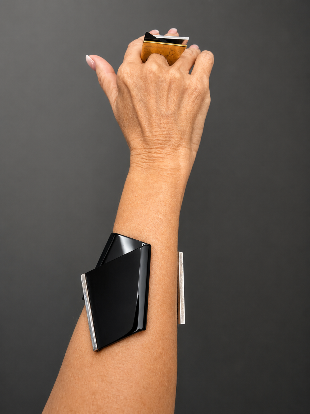Perspex and Silver Arm Cuff - EG015-PSB